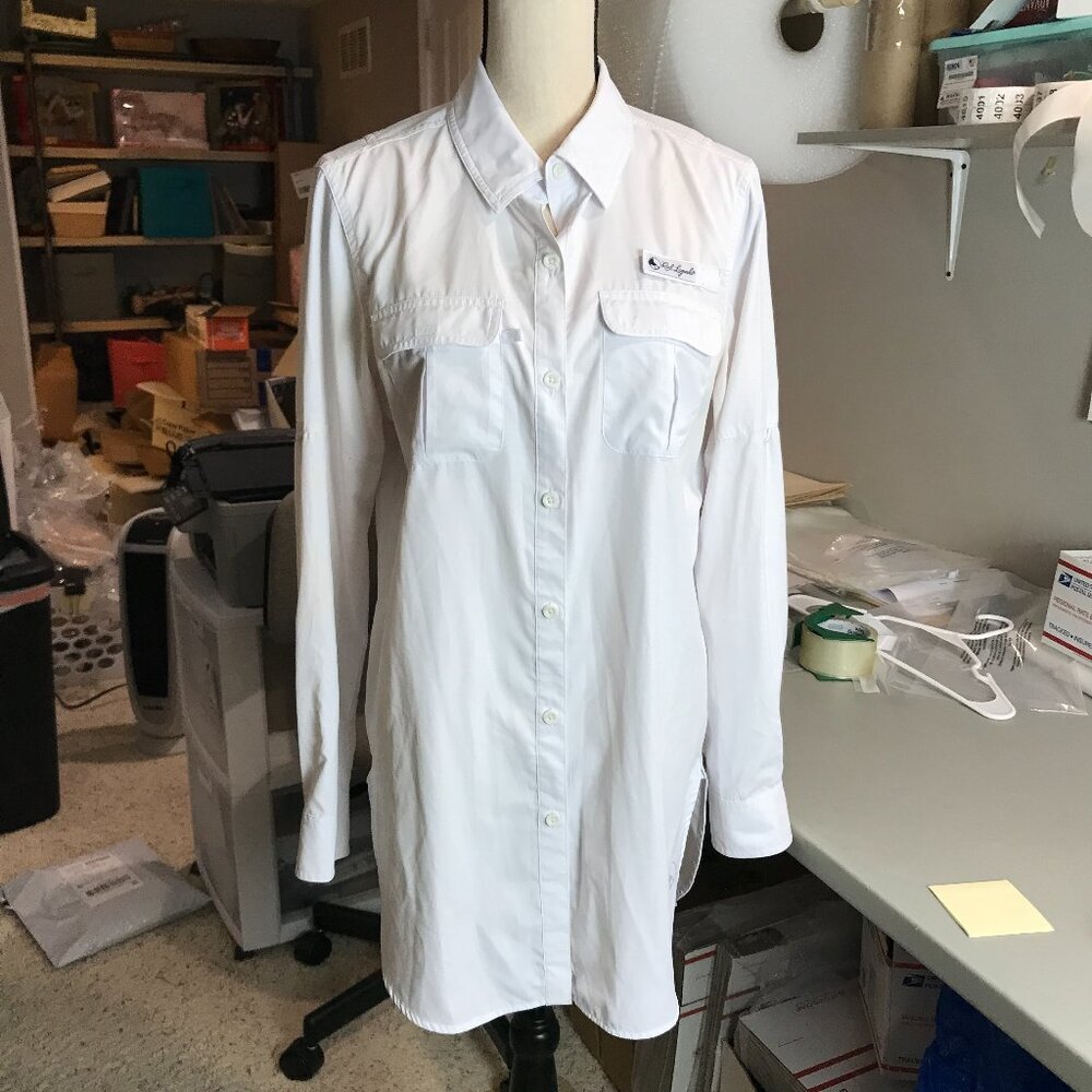 Women's Reel Legends Dress/Tunic, white long sleeve, size S
